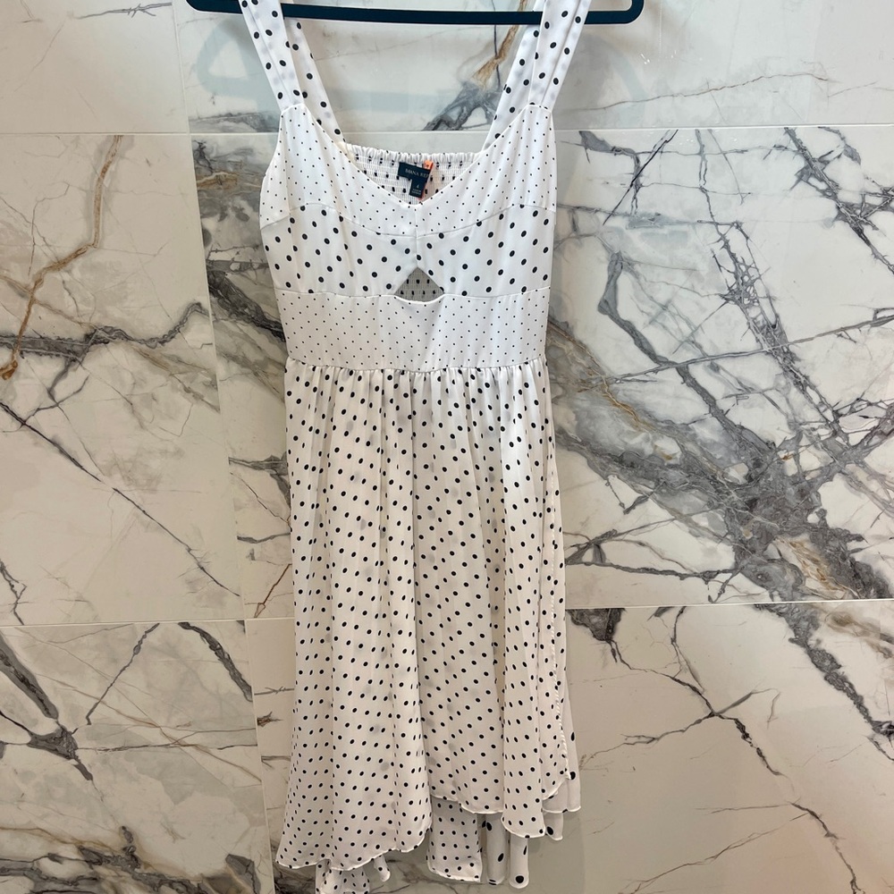 Banana Republic White and Black Polka Dot Mini Dress